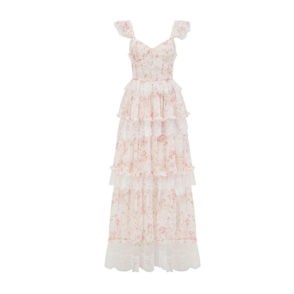 Summer Gentle Temperament Suspender Dress Simple Long Dress