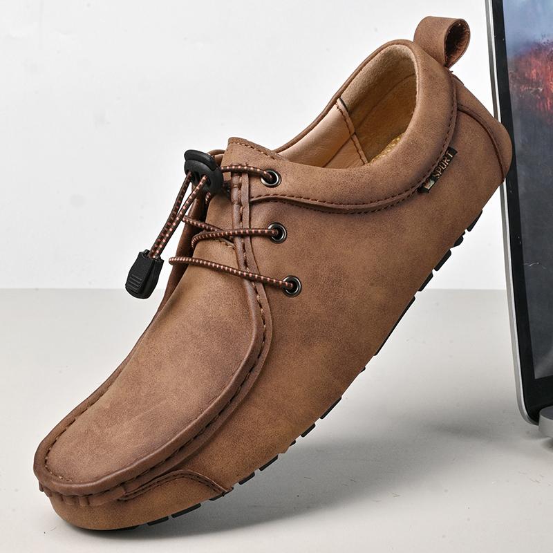 Handgefertigte Lässige Lederschuhe Herren Loafer Bequeme Mokassins Herren Flache Schuhe Übergröße 47 Leder Herrenschuhe