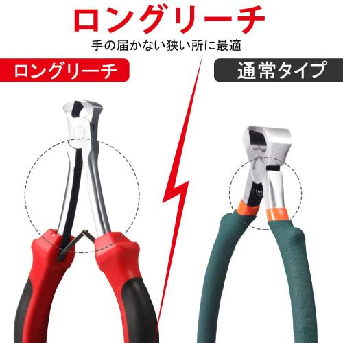 SPEEDWOX Mini Long End Nippers, Long Reach Wire Cutter, Compact Precision Work Tool with Long Tip for Automobiles, Motorcycles, Equipment, Computers,