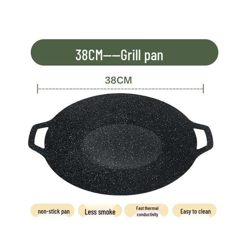 

Сковорода-гриль с антипригарным покрытием из майфан-камня - Корейская тарелка теппаньяки для кемпинга на открытом воздухе, для индукционных плит 30cm