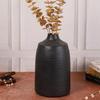 Metall Runde Vase für Wohnzimmer 12" X 7" Gehämmert Schwarz Vase für Trocken-/Kunstblumen, Vintage Deko für Wohnzimmer,