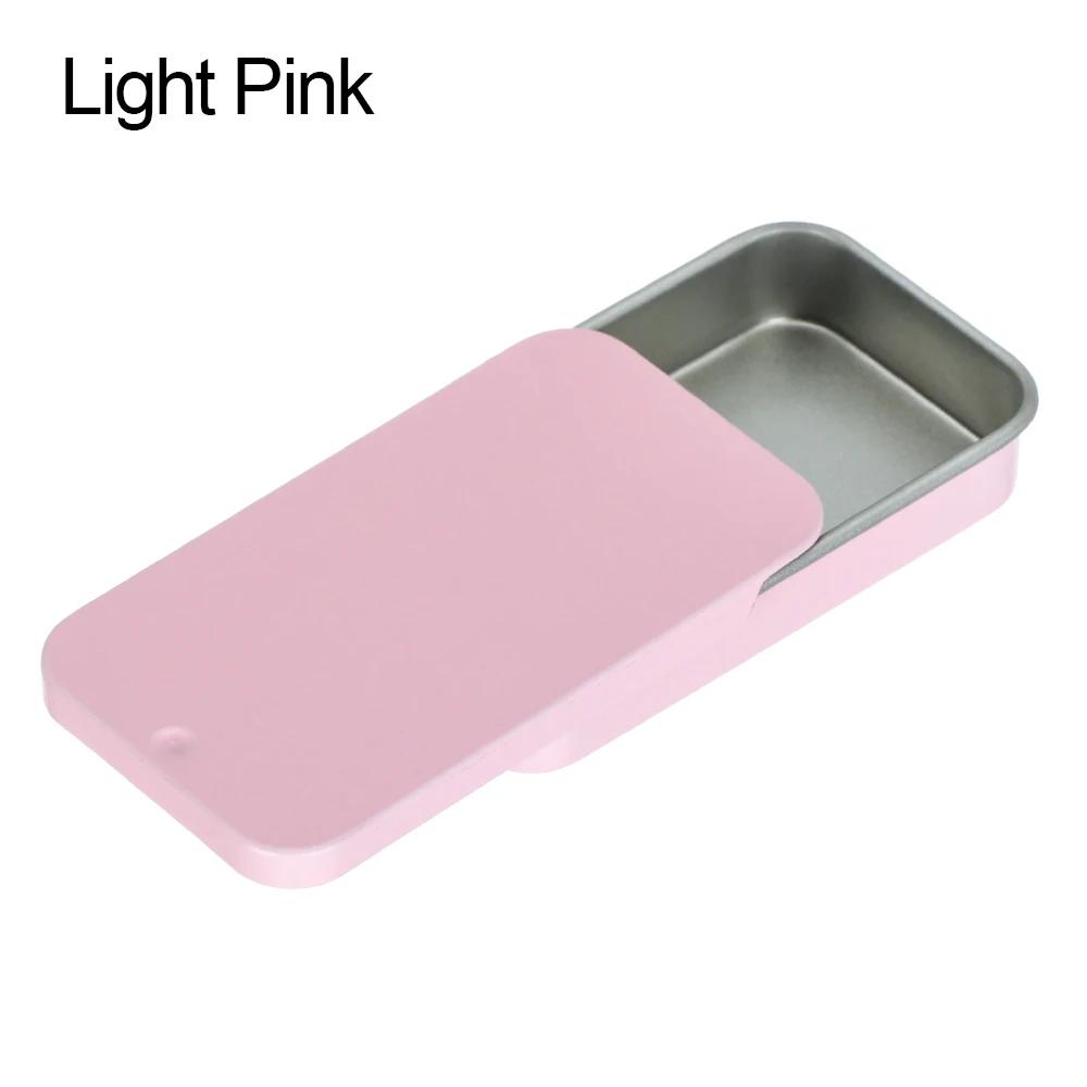1 Stück Metall Rechteckig Leer Mini Blechdose Weißblech Schieben Süßigkeiten Pillendosen Behälter Glas mit Scharnier Kleine Organizer Aufbewahrungsbox