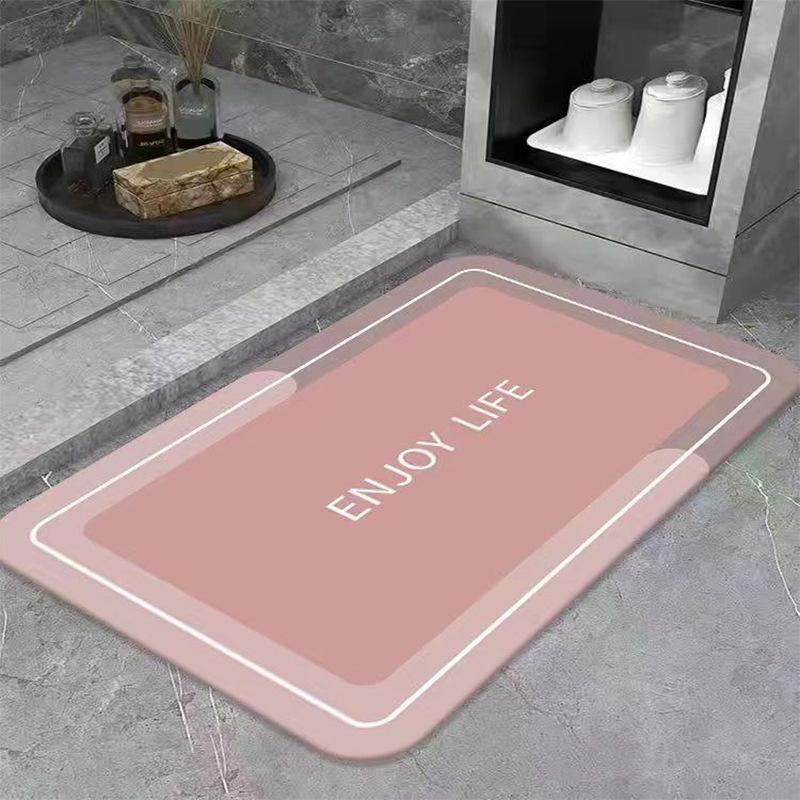 Bath Absorbent Floor Mat Diatom Mud Oval Square Soft Mat Toilet Foot Mat Non-slip Household Quick-drying Bath Mat