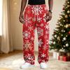 Men's Street Casual Loose Fit Comfortable Athletic Pants with Christmas Print