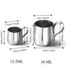 2-teiliger Mini-Milchkännchen aus 304 Edelstahl 12/30 ML Café Milchmessbecher Latte Milchbecher Zuckerwürfel