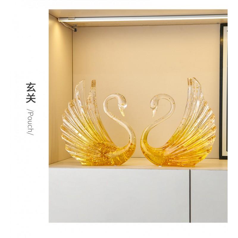 Modern Resin Swan Decorative Figurine Living Room Bedroom TV Cabinet Home Decor Gift Couples Wedding Housewarming