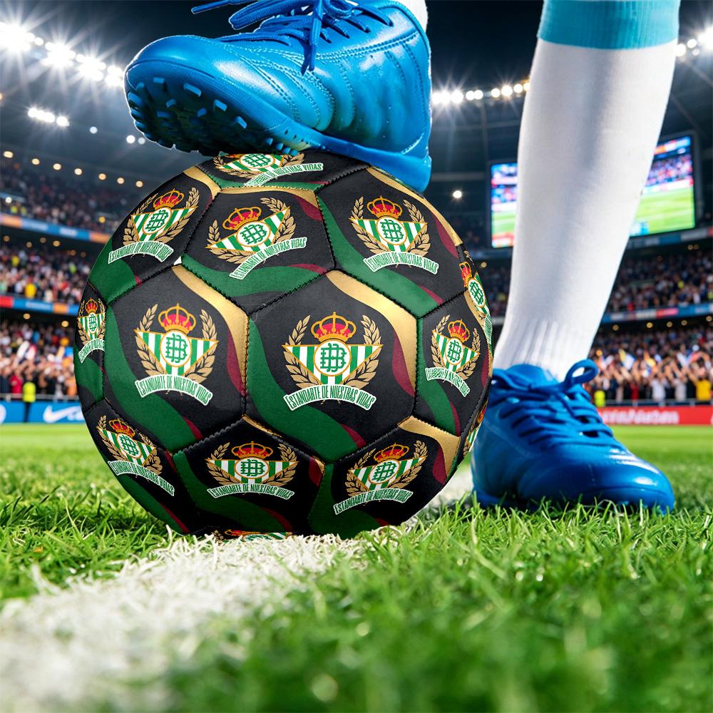 Real Betis FootballPrinted Size 5 Soccer Bll, Anti Slip Adult Match Football Souvenir for Football Fans