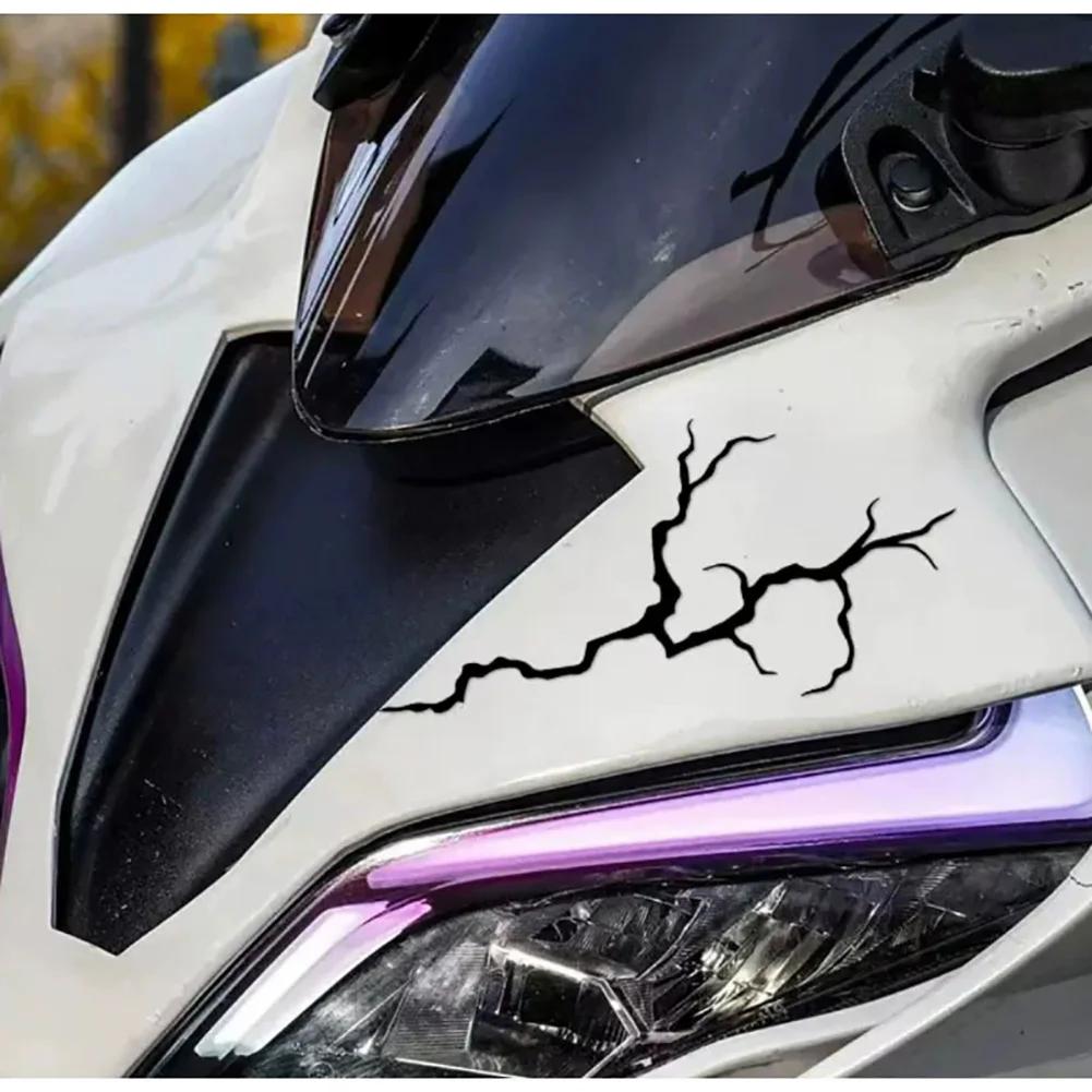 2 Stück reflektierende Blitz-Motorradaufkleber, wasserdicht für DIY-Motorradhelm, Windschutzscheibe, Roller, selbstklebende Vinyl-Aufkleber