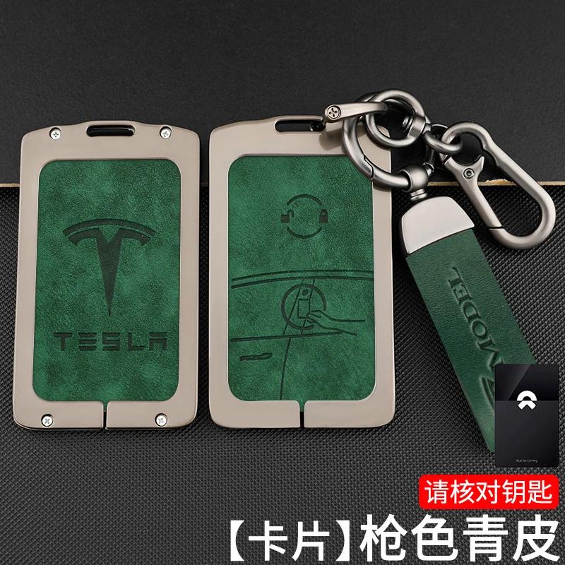 Car Sticker 2025 New Tesla Metal Car NFC Card Key Case Cover Key Bag Shell Holder Protector For Tesla Model 3 Model Y 2020 Keych