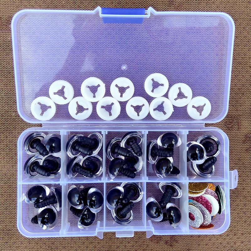Eyes for Crochet Animals Glitter Plush Toy Eyes Round Safety Eyes Animal Doll Making Supplies Domed Button Eyes with Washers