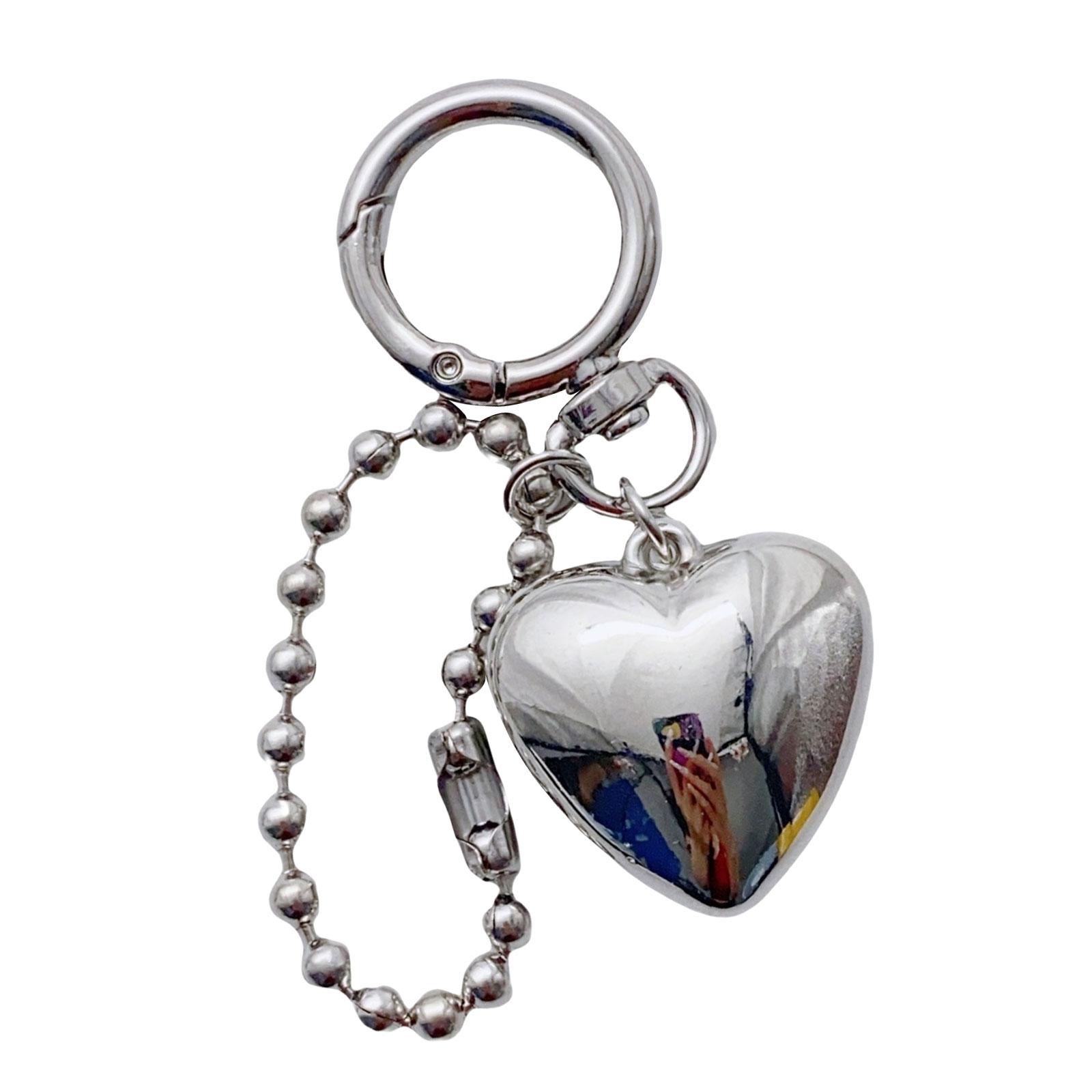 

Romance Stylish Love Heart Pendant Bowknot Keychain Accessory Stylish Key Holder for Women Sturdy Metal Car Key Pendant B