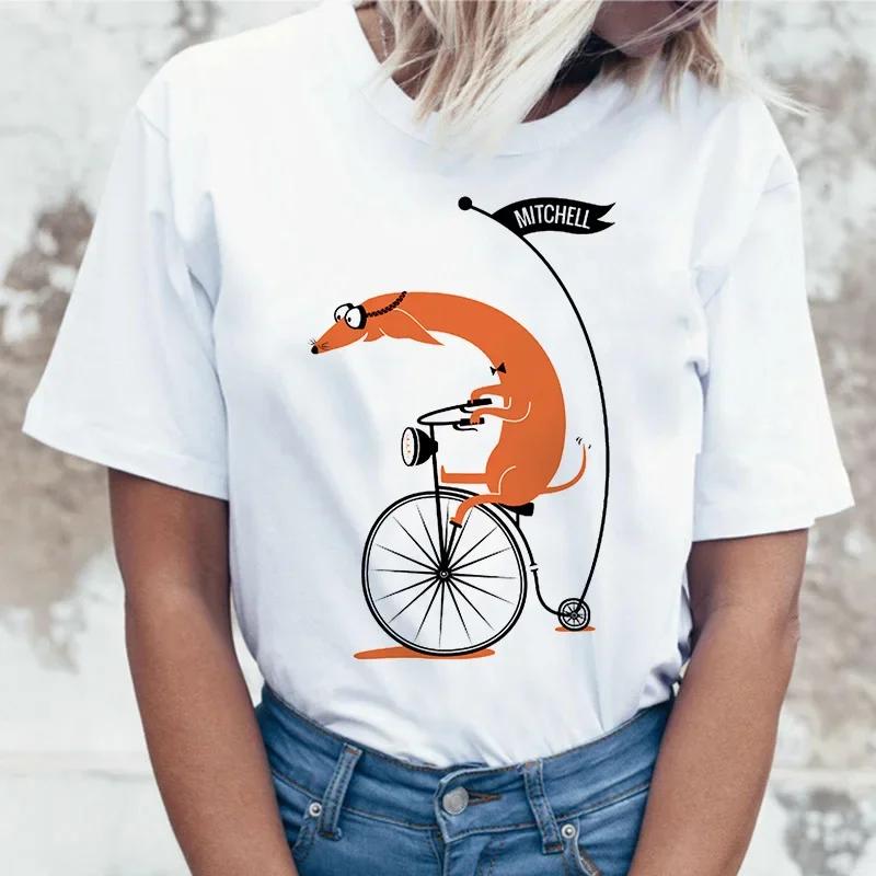 

Women Christmas Dog T Shirt Oneck Casual Harajuku Funny Kawaii Printed Tops FeUnisex Dachshund Tshirts Women Summer Clothing S