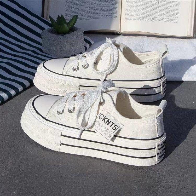 

Spring and summer new board shoes student shoes low-top canvas shoes platform 40