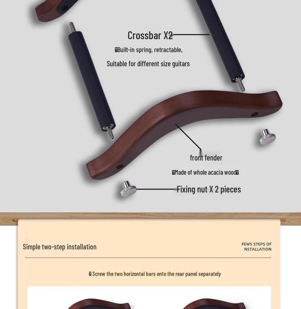 Acacia Wood Portable Detachable Guitar Stand