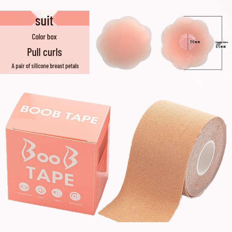 Elastic Fabric Breast Lift Tape: Transparent, Breathable, Cuttable, Anti-Sweat, Sports-Ready Bra Pads for Women.