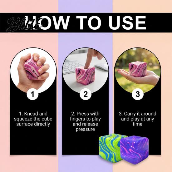 Squeeze Stress Toy Flow Texture Cube Anxiety Relief Sensory Reducer Slow Rebound Decompression Ball Home Office Relaxation Tool