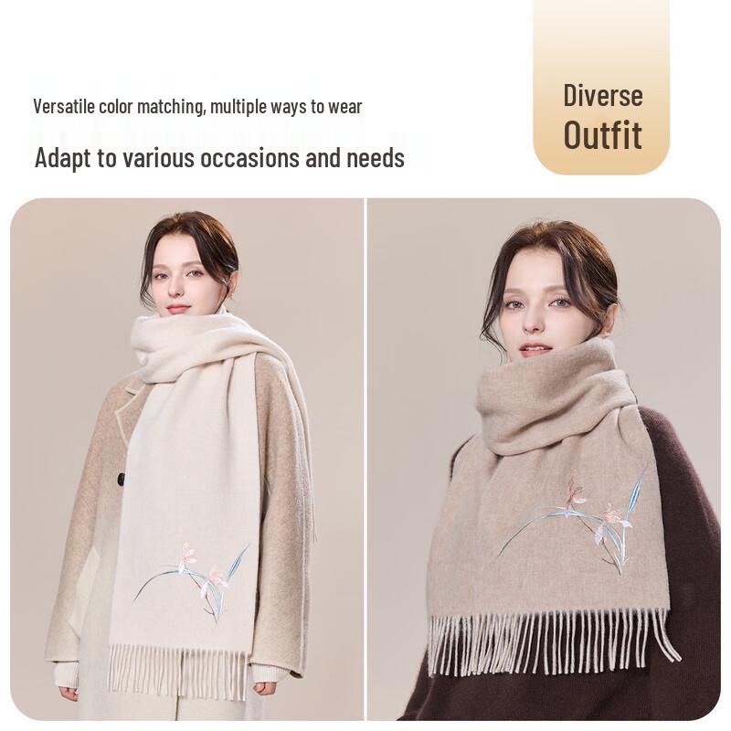 JIUMU Women's Pure Wool Winter Scarf & Shawl