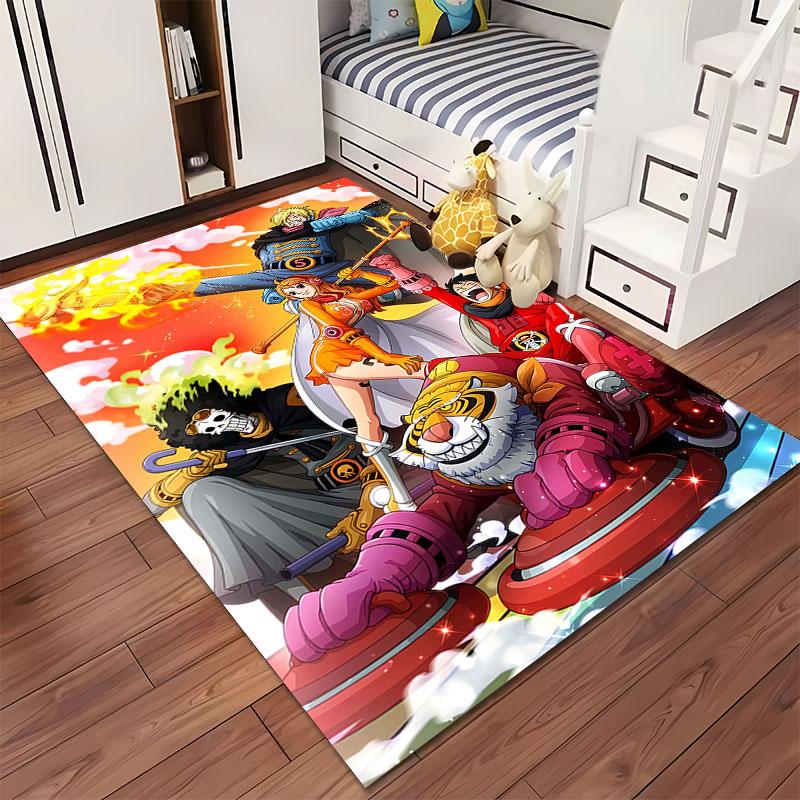 Colorful Anime Adventure Carpet suitable as a non-slip mat for the living room or bedroom sofa