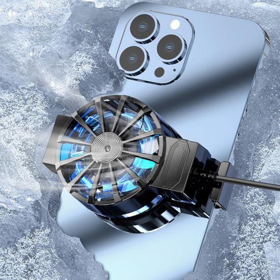 Phone Back Radiator Quiet with RGB Light  Heat Dissipation Strong Wind 3-speed Wind Adjustment Radiator Fan Phone Accessories