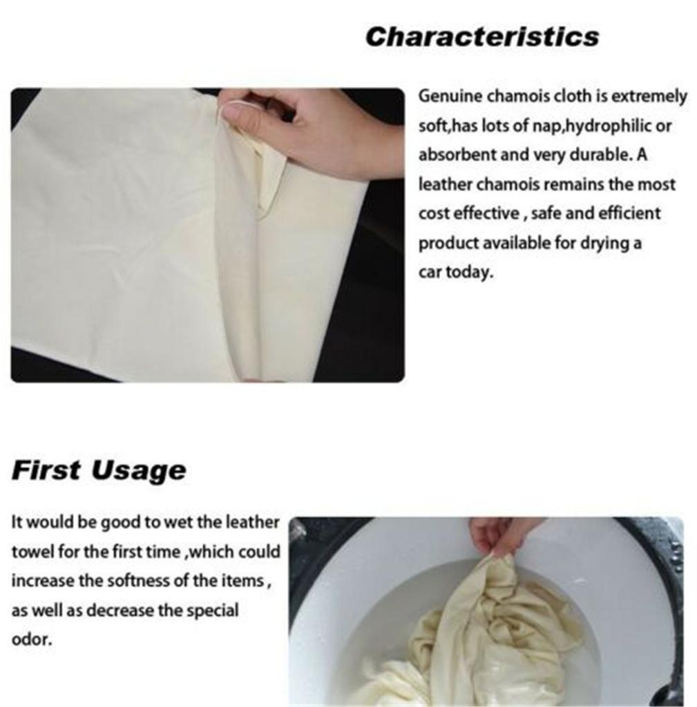 New 50 X 80cm Chamois Leather Universal Car Cleaning Towels Drying Washing Cloth
