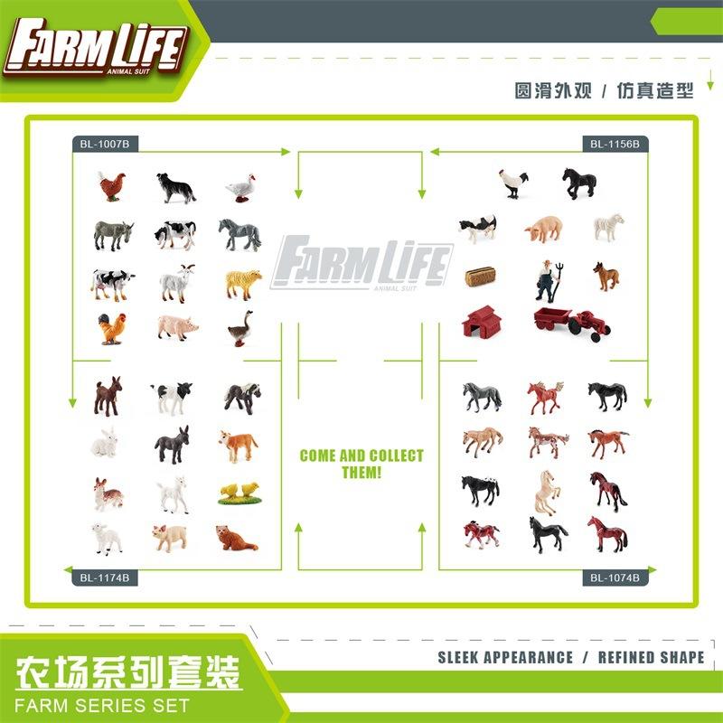 Simulering Fjærfe Dyr Verdensberømt Hestesett Gård Beitemark Unge Bonde Scene Modell Tønne Ornament Dukke