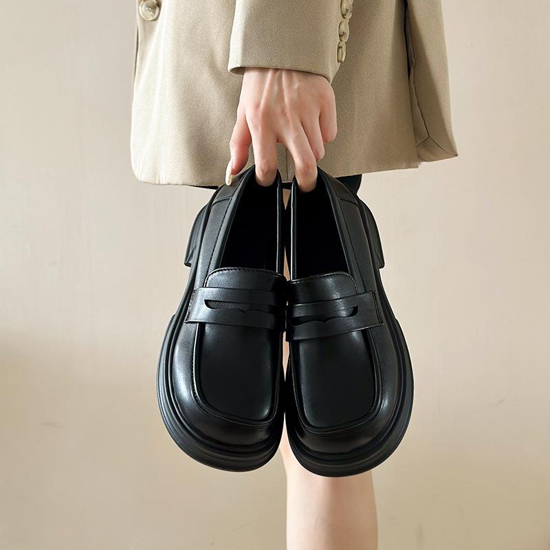 

Round head platform loafer single shoes loafer shoes college jk leather shoes versatile British 2025 new pedals 00