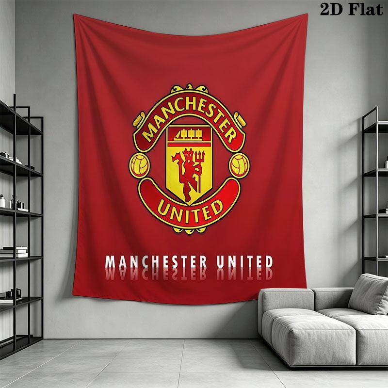 Man Utd J Wall Hanging Printed Fabric Blanket Decorative Tapestries for Bedroom Living Room Home Decor