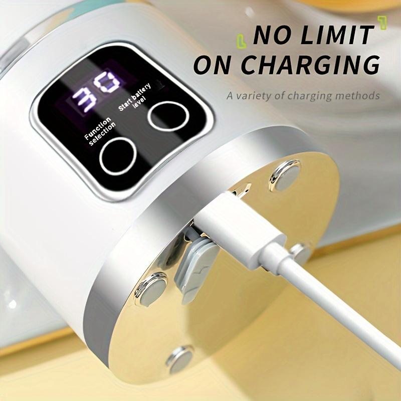 450ml Přenosný odšťavňovač s LED digitálním displejem USB nabíjení Venkovní odšťavňovací pohár Domácí multifunkční 12čepelový mixér 1500mAh