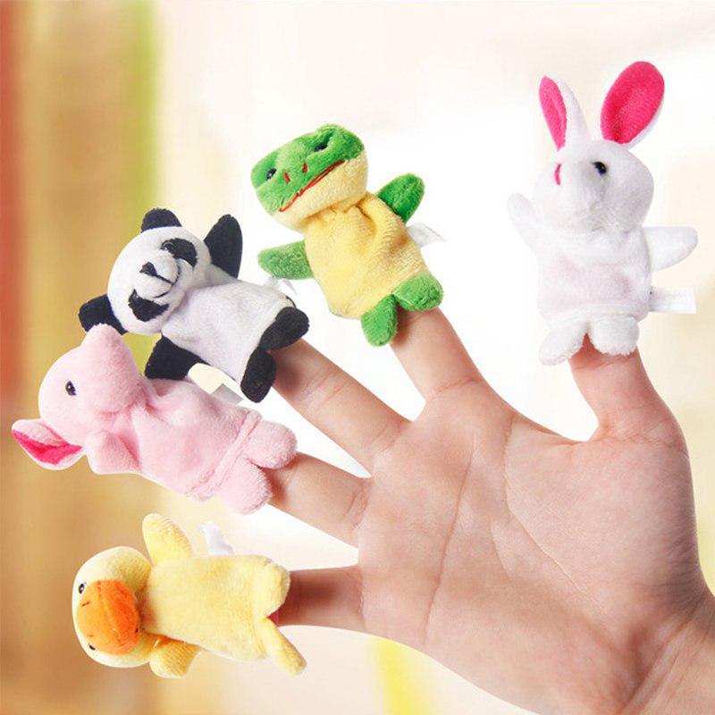 1/5/10Pcs/Lot Cartoon Animal Velvet Finger Puppet Children Toys Cute Kids Doll Plush Soft Toys Gift