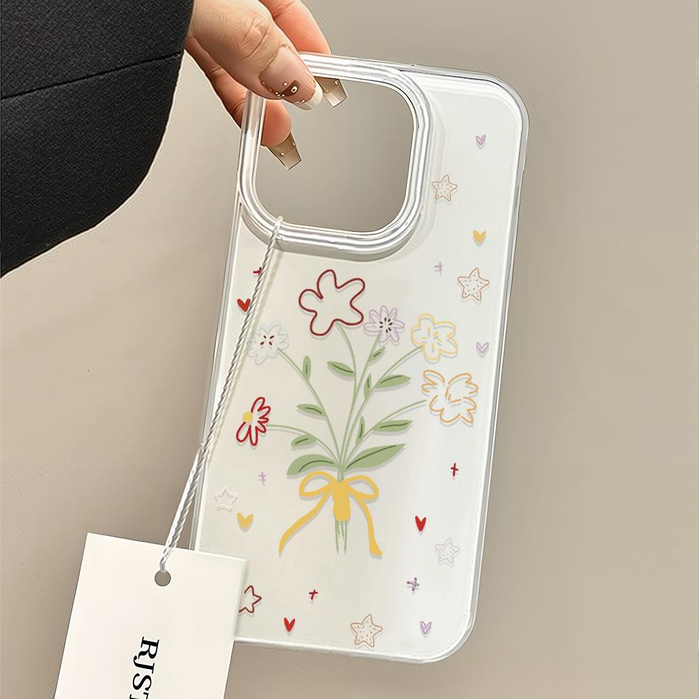 Painted Phone Case for iPhone 12 13 15 16 iPhone 16 12 13 14 15 Pro  14 15 16 Pro Max Coverage Shockproof Anti-Fingerprint Fresh Style Protective Case