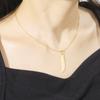 Fashion Titanium Steel Gold Arabic Letter Cut Shiny Pendant Necklace For Women