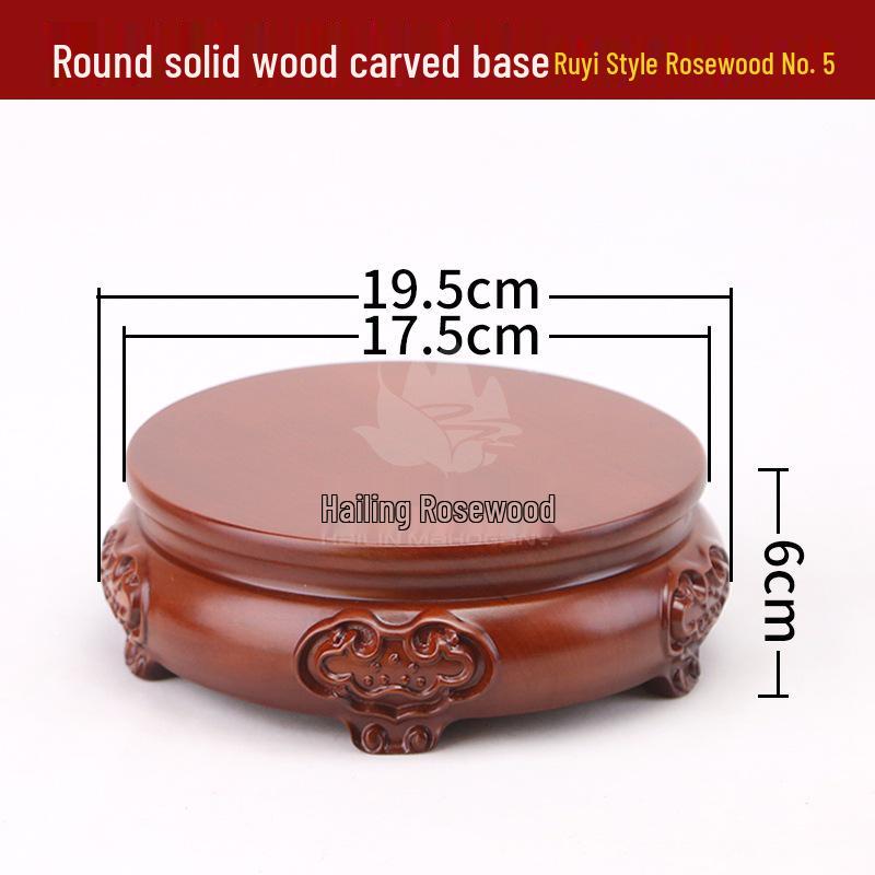 Rosewood Carved Flower Arrangement Bonsai Vase with Ebony Buddha Statue Holder.