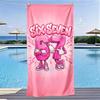 1 pièce Serviette de Plage Rose Dessin Animé Chiffre 67, Polyvalente pour Yoga Voyage Natation Piscine de Plage, Serviette Légère d'Été Extérieure