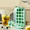 18 Grids Portable Water Injection Ice Tray Press Type Silicone Ice Mould with Lid DIY Ice Maker Whiskey Cocktail Tools