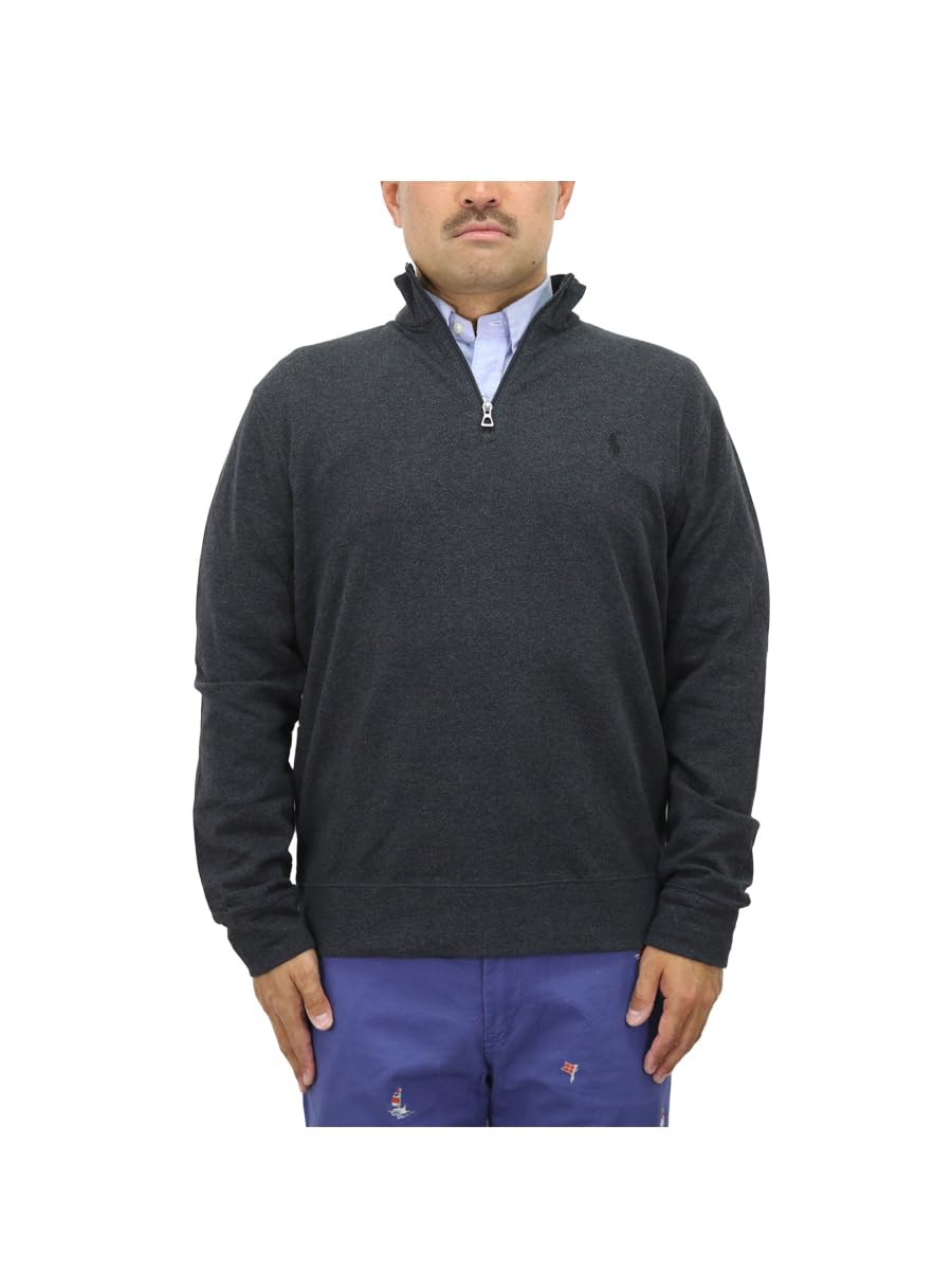 

Polo Ralph Lauren Pullover Jersey with Herringbone and Men s Half-Zip One-Point Design, 0102844-M-GREYHTR [Used]