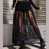 European and American women's summer new dark gothic lace sheer skirt, long skirt, gothic trending buzzword