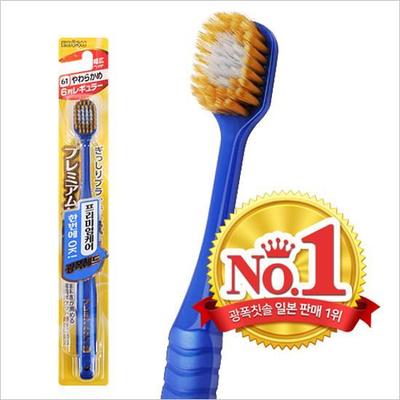 Ebisu Premium Care 6-Row Wide Head Toothbrush with Fine Bristles (Random Color)