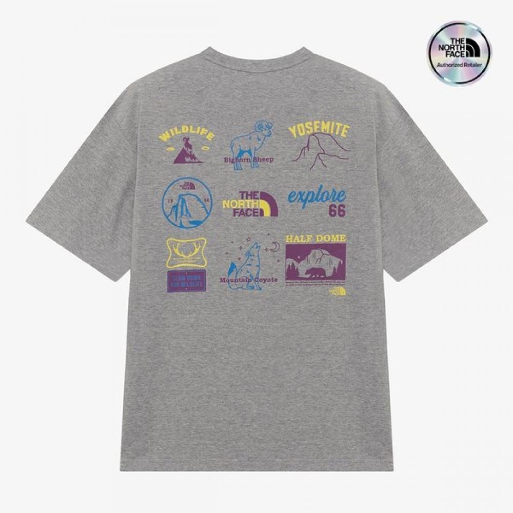 

The North Face Nt7ur06l White Label Adventure Short Sleeve Round Tee Melange Gre MELANGE GREY/085