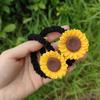 New Sweet and Fresh High Elasticity Hair Elastic for Women, Forest Style Sunflower Summer Hair Ring, Small Fresh Bun Hair Accessories