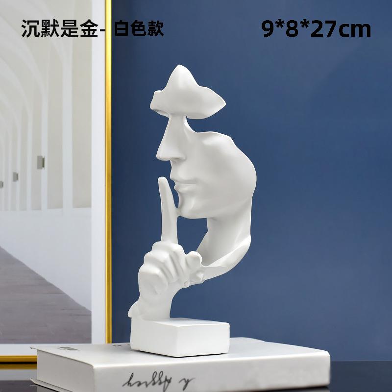 European Style Figure Sculpture Contemplative Ornament, Statue, Resin, Decoration, Bookcase and Wine Cabinet Decoration