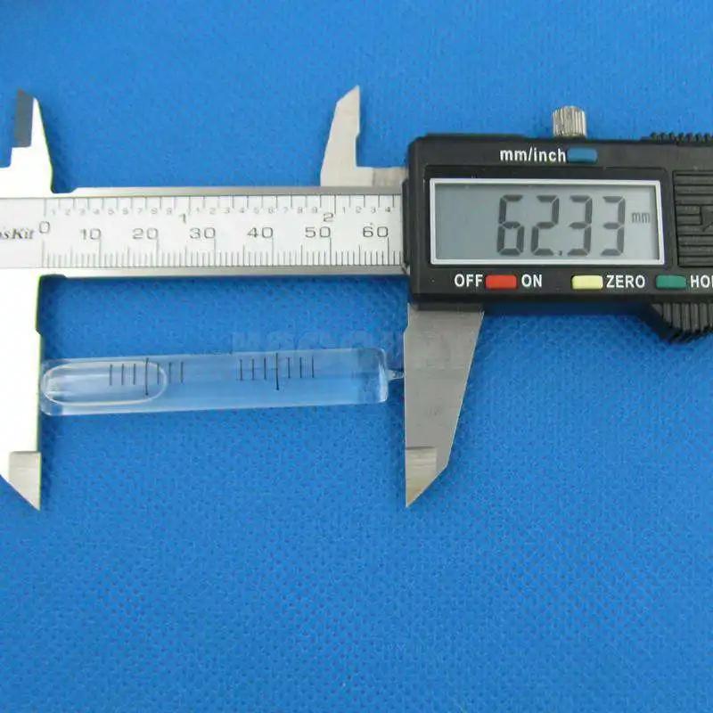 10*60mm 3'/2mm Liquid Level Indicator Glass Level Bubble Vials Bubble Spirit Level
