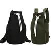 New Canvas Drawstring Backpack Large Capacity Water Bucket Basket Bag, Sports and Fitness Bag Cycling Backpack