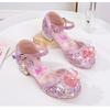 Girls' Sandals Fashion New Spring Autumn Summer High Heel Elsa Closed-Toe Girls' Little Princess Elsa Crystal Children's Shoes