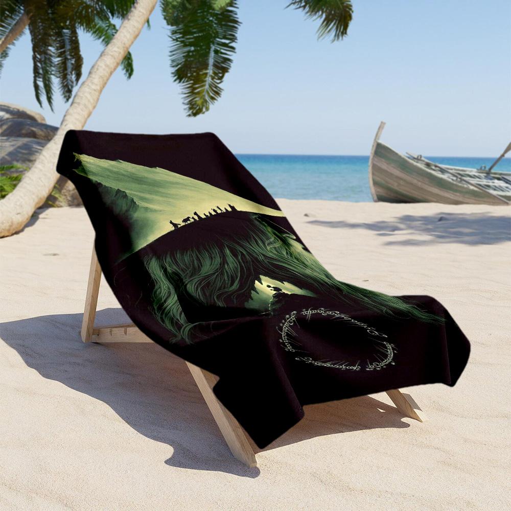 Lord Rings Beach Towel High Absorbency Quick-Dry Comfortable Lightweight Perfect for Traveling Yoga Camping and Swimming