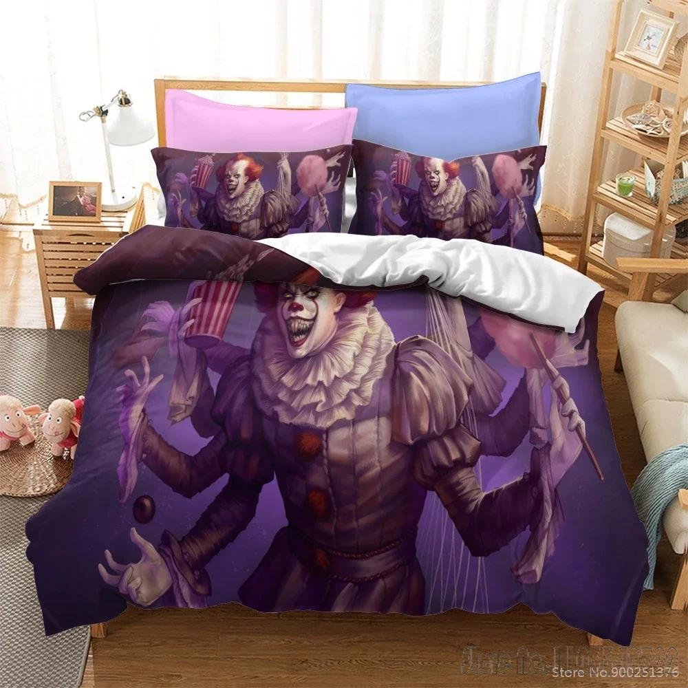 Stephen King's It Twin Full Queen King Duvet Cover Set HD Comforter Cover Bedclothes for Kids Bedding Sets Bedroom Decor