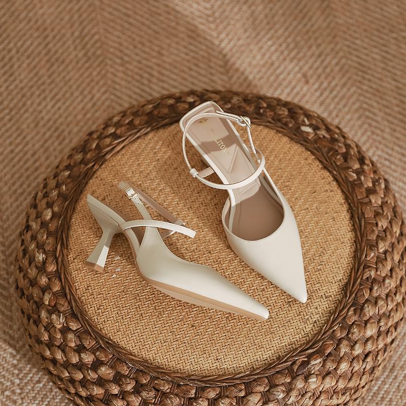 Sandals 2025 spring women's fashion single shoes pointed high heels stiletto Huizhou women's shoes 2025 spring and summer shoes