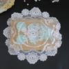 Round Mesh Rose Flower Embroidery Table Cloth Cover Wedding Tablecloth Dining Kitchen Christmas Table Decoration and Accessories