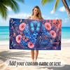 Butterfly Theme Soft Beach Towel Personalized Custom Name Text Towel Portable for Beach Pool Travel