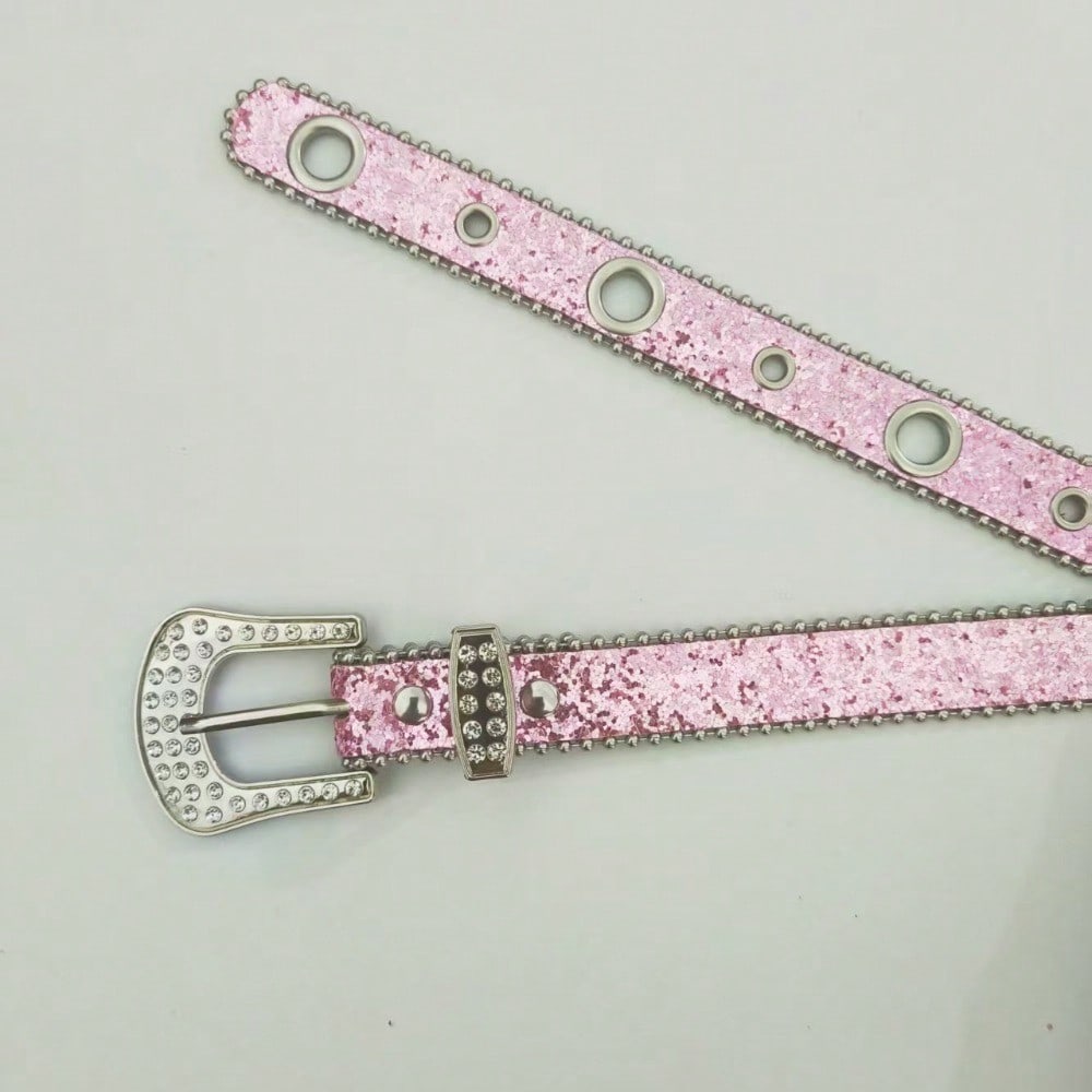 Edge Bead Wide Belt Women's Fashion Versatile Belt Sequined Belt Women's High-end Belt Women