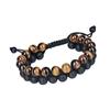 Men Double Layer Bracelet Adjustable Fashionable Elegant Stone Beaded Bracelet for Dancing Party